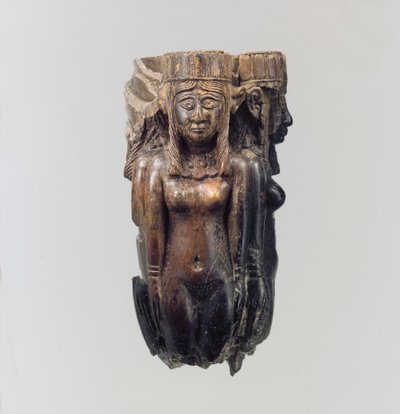 Legyező vagy légyhabverő nyél négy női alak formájában, Kr.e. 8-7. században. (elefántcsont) alkotó: Neo Assyrian