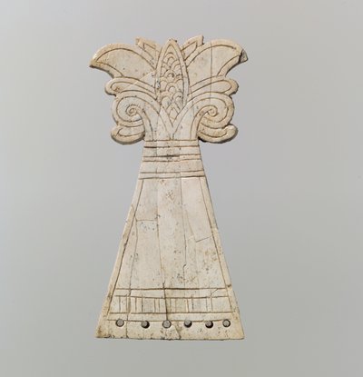 Bekarcolt lóhomlokzat, amelyet virágzó, volutapálmafa formájúvá faragtak, Kr.e. 9-8. század (elefántcsont) alkotó: Neo Assyrian