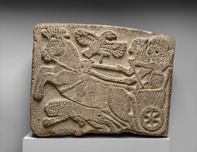 Ortosztát dombormű: oroszlánvadászat, Kr.e. 9. század (bazaltfestett) alkotó: Neo Hittite Neo Hittite
