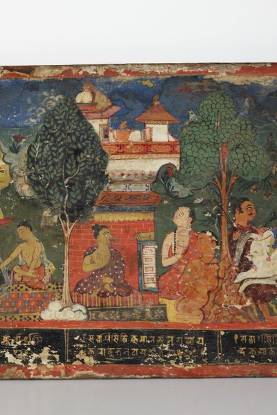Részlet egy buddhista kéziratos borítóról (átlátszatlan wc fán) alkotó: Nepalese School