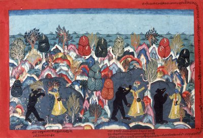 Krisna-harc Jambavata, a medvék királya, c. 1775 alkotó: Nepalese School
