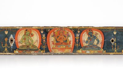 Az öt védelem kézirata, hátlap, 1138 (átlátszatlan wc és tinta fára) alkotó: Nepalese School