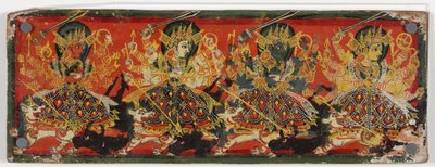 Az egyik kézirat-borító, amely Devit ábrázolja, mint a nyolc anyát (wc fán) alkotó: Nepalese School