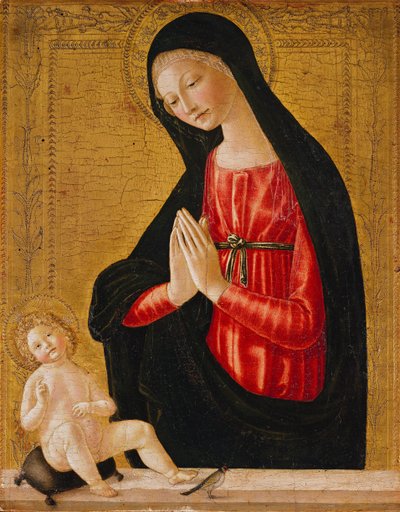 A gyermeket imádó Madonna alkotó: Neroccio di Landi