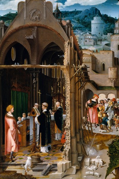 Beszéd a szeretetről, esetleg Szent Antal megtéréséről. alkotó: Netherlandish