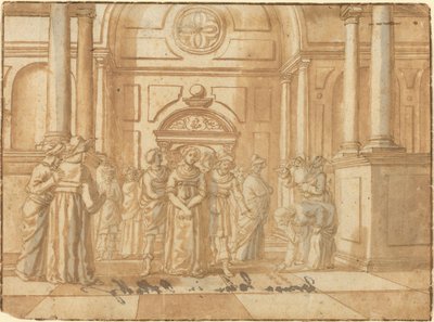 Krisztus és a házasságtörésen elhurcolt asszony alkotó: Netherlandish 16th Century