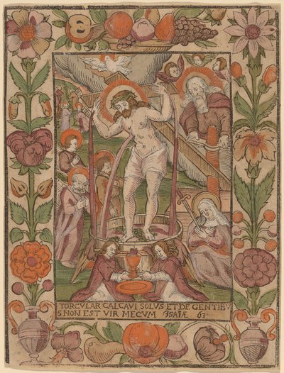 Krisztus a borprésben alkotó: Netherlandish 16th Century