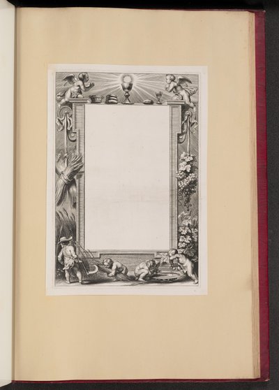 Border illusztráció putti betakarítási felajánlások Istennek alkotó: Netherlandish 17th Century