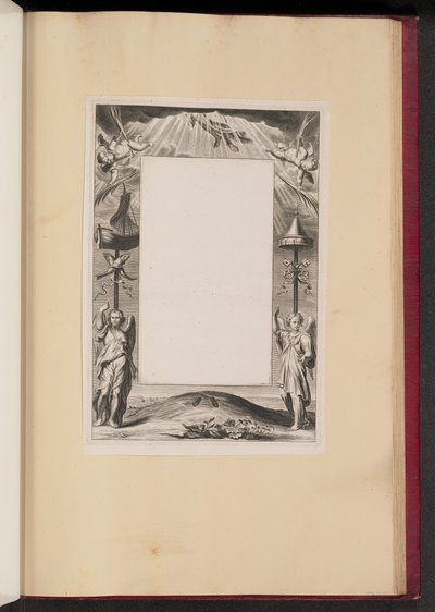 Határ illusztráció Krisztus mennybemenetelével, kulcsokkal és halakkal alkotó: Netherlandish 17th Century