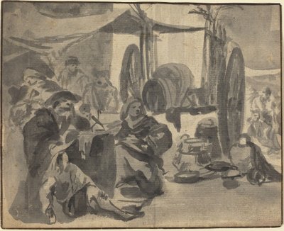 Piaci jelenet alkotó: Netherlandish 17th Century
