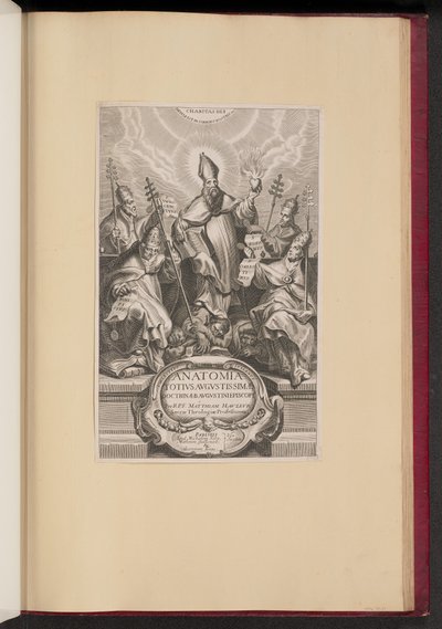 Az Anatomia Totivs Avgvstissimae Doctrinae Avgvstinae címlapja alkotó: Netherlandish 17th Century after Cornelis Galle I after Sir Peter Paul Rubens
