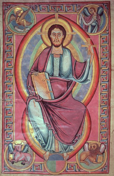 Add hozzá a 28107 f.136 Christ in Majesty-t a Stavelot Bibliából alkotó: Netherlandish School