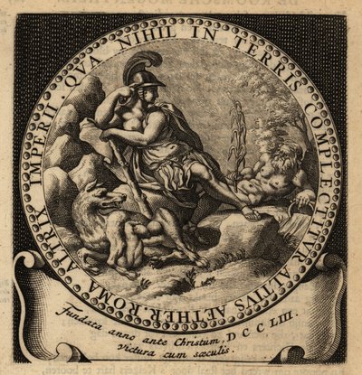 A Római Birodalom allegorikus alakja, Romulus és Remus. alkotó: Netherlandish School