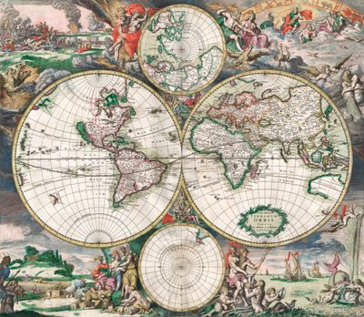 Antik holland világtérkép alkotó: Netherlandish School