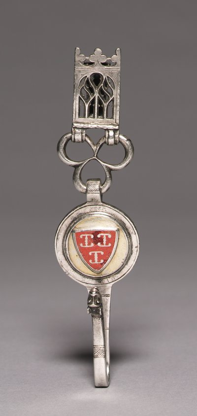 Clavendier (övhorog), 1400 körül (ezüst, aranyozott ezüst, champlevé zománc) alkotó: Netherlandish School