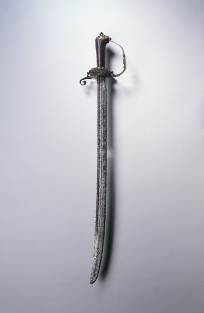 Vadászkard, 1700 körül (acél, fa és sárgaréz) alkotó: Netherlandish School