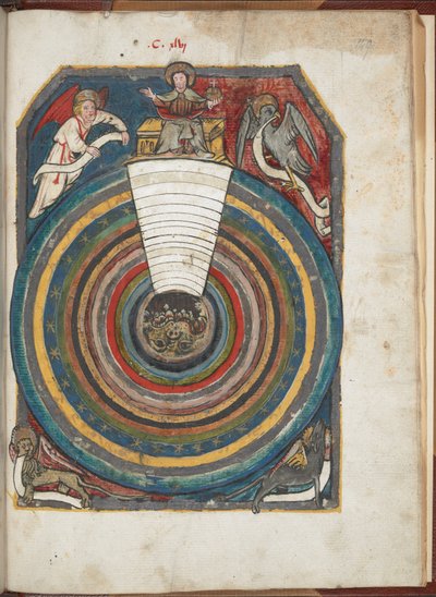 Royal 19 A IX, f.149, The Universe, a „L