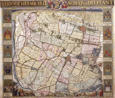 Delftland falitérképe, 1712 alkotó: Netherlandish School