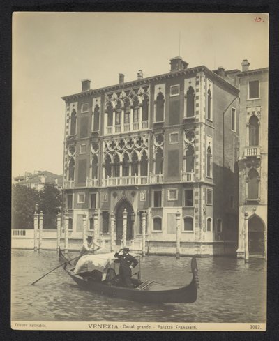 Exterieur van het Palazzo Cavalli-Franchetti te Venetië Velence – Canal Grande – Palazzo Franchetti (cím a tárgyon) alkotó: Neue Photographische Gesellschaft