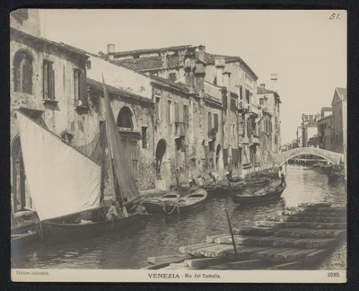 Kilátás a velencei Rio del Camello-ra Velence - Rio del Camello (cím a tárgyon) alkotó: Neue Photographische Gesellschaft