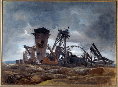 „A bánya kútja” 1915 (akvarell) alkotó: Neville Stephen Lytton