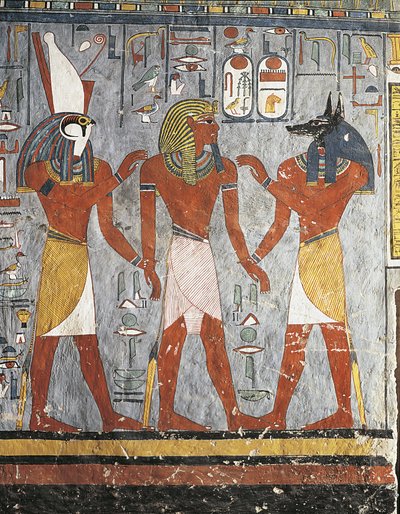 Fáraó Harszisz és Anubisz istenek között alkotó: New Kingdom Egyptian