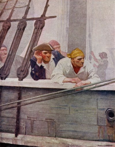 Illusztráció: Robert Louis Stevenson Elrabolva (színes litó) alkotó: Newell Convers (after) Wyeth