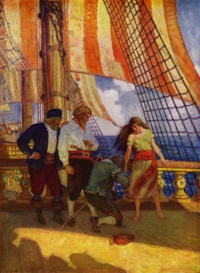 Illusztráció a Westward Ho! szerző: Charles Kingsley (színes litó) alkotó: Newell Convers (after) Wyeth