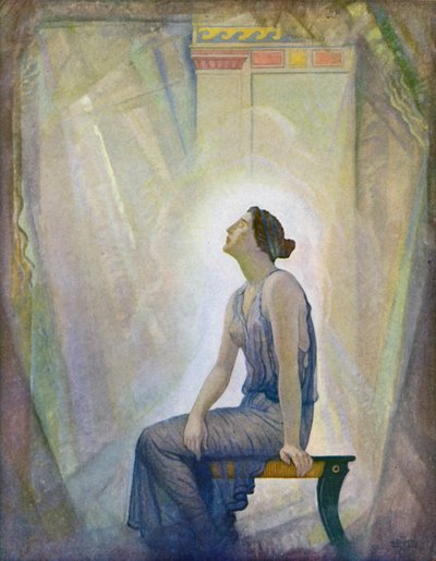Odüsszea: A gyászoló Penelope (színes litó) alkotó: Newell Convers (after) Wyeth