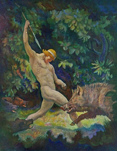 A vaddisznóvadászat, 1929 alkotó: Newell Convers Wyeth
