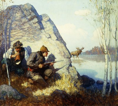 A jávorszarvas hívás alkotó: Newell Convers Wyeth