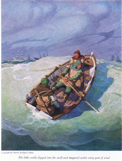 A kis kagyló belemerült a hullámzásba és megtántorodott minden széllökés alatt, 1916 alkotó: Newell Convers Wyeth