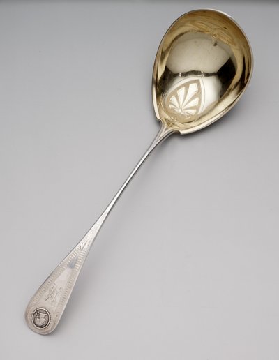 Merőkanál, 1860 körül (érme ezüst és aranyozott) alkotó: Newell Harding and Co.