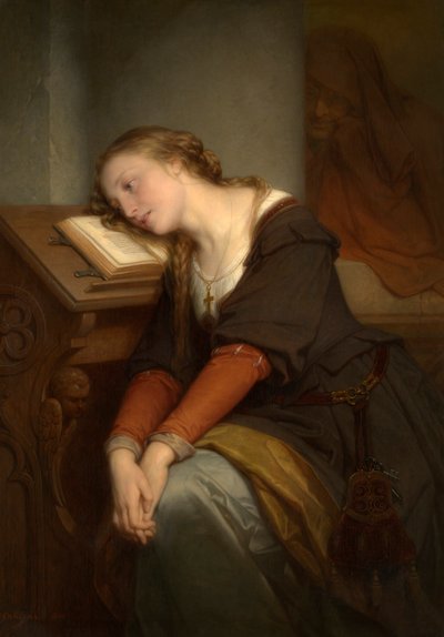 Margit a templomban (olaj, vászon) alkotó: Nicaise de Keyser