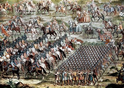 A Higueruela csata 1431. július 1-én II. Kasztíliai János (1405-1454) és Mohamed IX hadseregével szemben. alkotó: Niccolo (and workshop) Granello