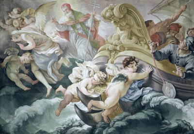 A vihar csodálatos módon elcsendesedett az V. Pius Medallionnal való érintkezéskor alkotó: Niccolo Francesco Lapi