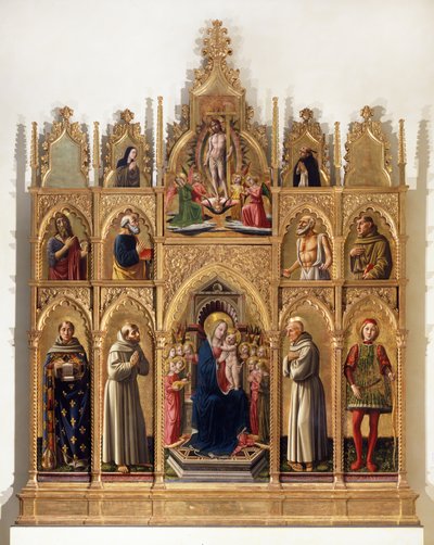 Madonna a Gyermek, az angyalok és a szentek (Cagli poliptichon) társaságában trónolt alkotó: Niccolo di Liberatore