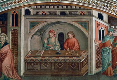 Két bankár, részlet a Szent Máté életéből alkotó: Niccolo di Pietro Gerini