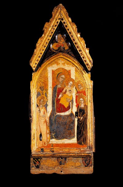 Szűz és gyermek és szentek fafestménye Niccolo di Tommaso (1343 és 1367 között ismert) 14. századi Assisi, Museo del Tesoro della Basilica di San Francesco alkotó: Niccolo di Tommaso