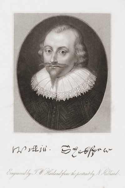 William Shakespeare. Hilliard portréja. alkotó: Nicholas (after) Hilliard