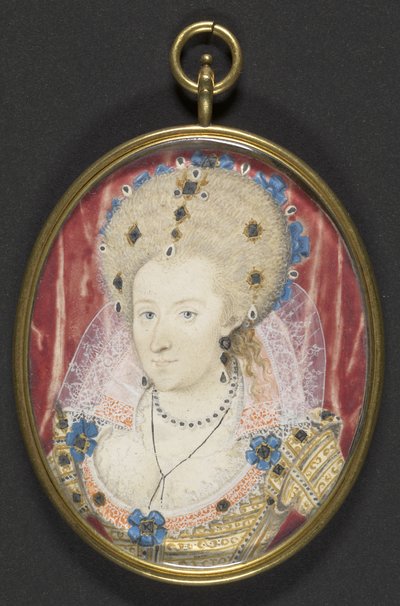Anne of Denmark, 1600 körül (guache, pergamen a kártyára fektetve) alkotó: Nicholas (studio of) Hilliard