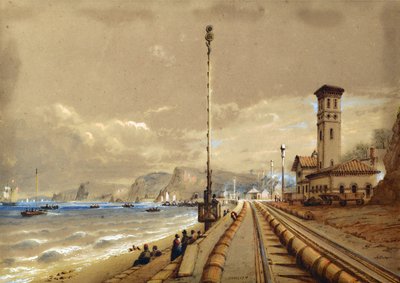 Atmospheric Railway at Dawlish, 1850 körül (akvarell papíron) alkotó: Nicholas Condy