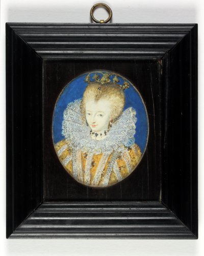 Egy hölgy, amelyet hagyományosan I. Erzsébet királynőként azonosítanak, amikor hercegnő (zománc) alkotó: Nicholas Hilliard