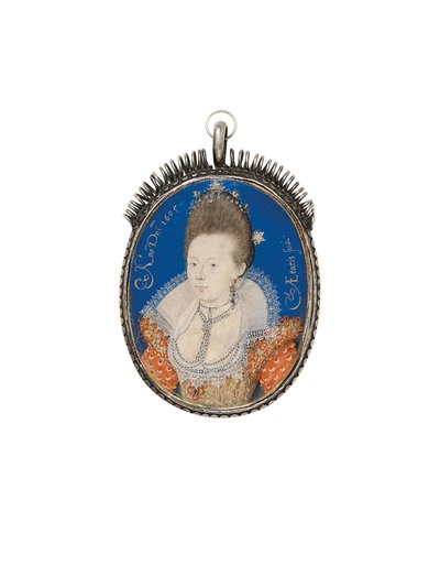 Hölgy aranyruhában, magasan álló fodrokkal, 1605 alkotó: Nicholas Hilliard