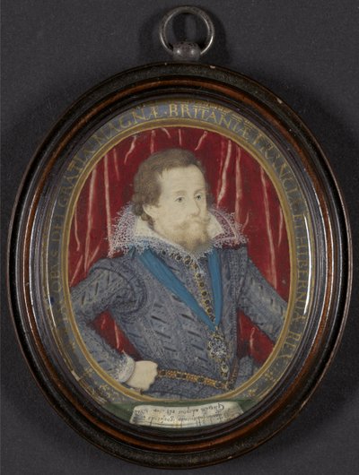 I. Jakab angol és VI Skócia, 1610 körül (v/c, gouache és arany, toll és fekete tinta pergamen) alkotó: Nicholas Hilliard