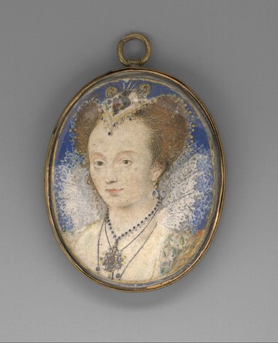 Női portré, 1590 körül (perselybe fektetve a kártyára) alkotó: Nicholas Hilliard