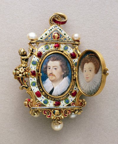Ismeretlen férfi és nő portréja, 1590 körül alkotó: Nicholas Hilliard