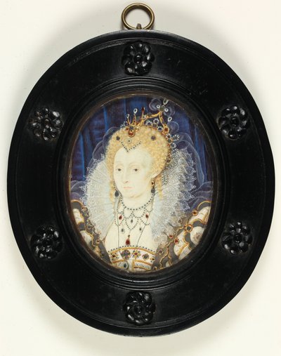 Erzsébet királynő (akvarell elefántcsonton) alkotó: Nicholas Hilliard