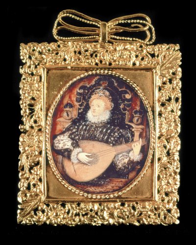 I. Erzsébet királynő lanton játszik (lásd még: 3912) alkotó: Nicholas Hilliard