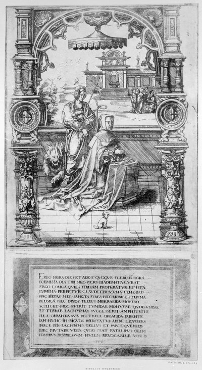 Osztrák Margit sírfelirata alkotó: Nicholas Hogenberg